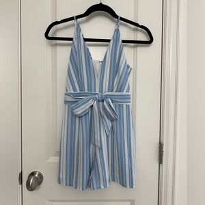 Gianni Bini Blue and White Striped Romper